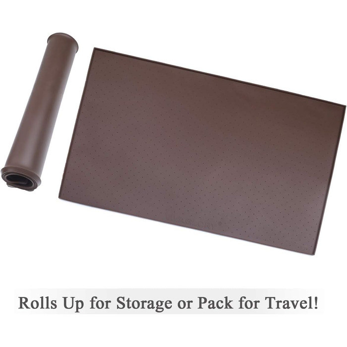 Підкладка під миску для собак та котів VIVAGLORY Grippymat, силіконова, L (60x40 см), шоколадного кольору