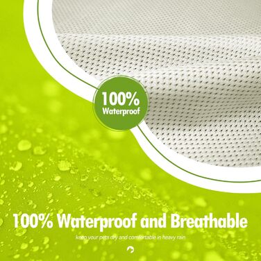 Дощовик для собак Zellar Hunderegenmantel з капюшоном, отвором для нашийника та світловідбиваючими смугами, ультралегкий, дихаючий, 100% водонепроникний, для середніх та великих собак (5XL, зелений)
