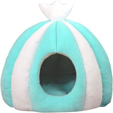 Котів будиночок-лежанка з велюру, теплий зимовий, 50х50 см, зелений. Лежанка для котів та собак, зручний та м'який, знімний килимок