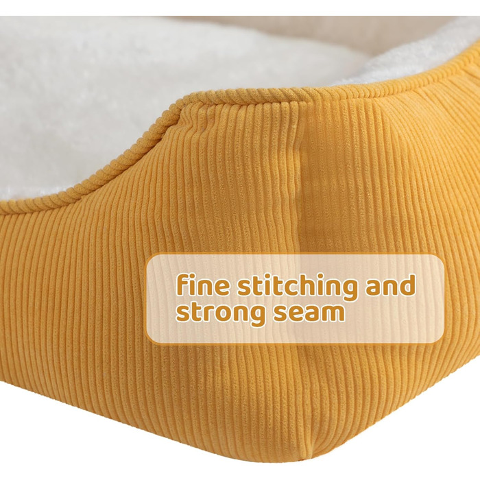 Ліжко для котів та собак Hollypet, м'яке, дихаюче, 55x45x15 см, жовте