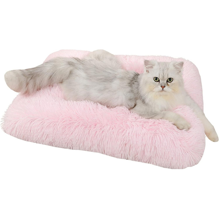 Крісло-ліжко для собак та котів LIVEINU з штучного хутра, прямокутне, м'яке, XL (94x63x10 см), світло-рожеве