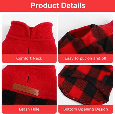 Світшот для собак маленьких порід, чорно-червоний, розмір M, для дівчаток та хлопчиків, в клітинку, одяг для чихуахуа, йоркширського тер'єра, цуценят