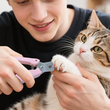 Електричний триммер для обрізки кігтів домашніх тварин 2-в-1 з LED-підсвічуванням, захисним насадком та ергономічним дизайном для собак та котів (рожевий)