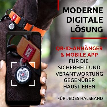 Водонепроникний нашийник для собак WAUDOG, регульований, для великих, середніх та маленьких собак, металевий замок, 31-49 см, 25 мм