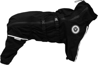 Зимовий теплий куртка для собак з отвором для повідка, непромокаємий, для малих, середніх та великих собак XS-5XL (4XL, Чорний)