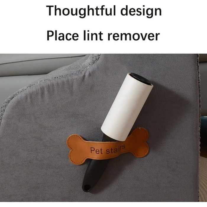 Сходинка для собак маленьких порід, плюшевий чохол, сходи для домашніх тварин, котяча сходинка, пандус для собак до ліжка, дивану, авто, неслизька, з невеликим нахилом (Бежевий, 48*40*30см, 2)