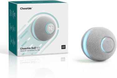 Інтерактивна іграшка для котів Cheerble, розумний електричний м'яч з LED-підсвіткою, 3 режими, автоматичний, сірий