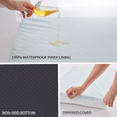 Ортопедичне велике собаче ліжко з Memory Foam, ліжко для собак з охолоджуючою гелевою матрацом, водонепроникним підкладом та знімним плюшевим покривалом для великих собак X-Large, 104x74x10 см, Бежевий (Memory Foam)