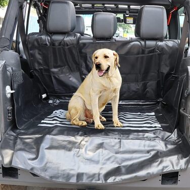 Водонепроникний килимок-автогамак для собак BESTAOO для багажника Jeep Wrangler JK/JL 2007–2025, 4-дверний, міцний оксфорд, протиковзкий, знімний, з принтом прапора США