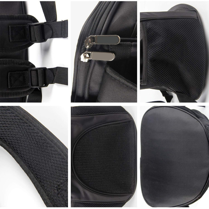 Рюкзак для собак і котів, переноска для тварин, рюкзак для собак до 4 кг, чорний (для подорожей, піших прогулянок, кемпінгу)