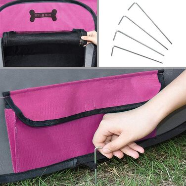 Клітка для цуценят Melko 125x125x64 см, розкладна, для собак, котів, кроликів (Рожева)