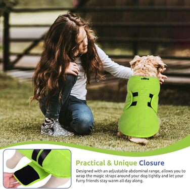 Теплий флісовий жилет для собак - флісова жилетка для маленьких та середніх собак, жилет для собак, теплий одяг для тварин, зелений (XS)