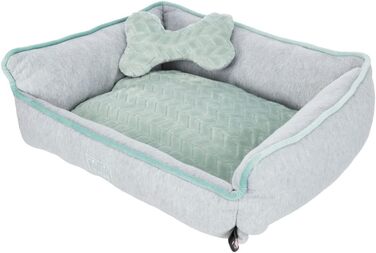 Ліжко для собак TRIXIE Junior 50x40 см сірий/м'ятний - м'яке міні-ліжко для цуценят, кошик для маленьких собак, з неслизьким покриттям