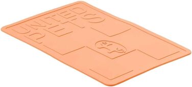 Підкладка під миску для собак та котів Mustafà Design, Італія, M, сіра/помаранчева, антиковзаюча