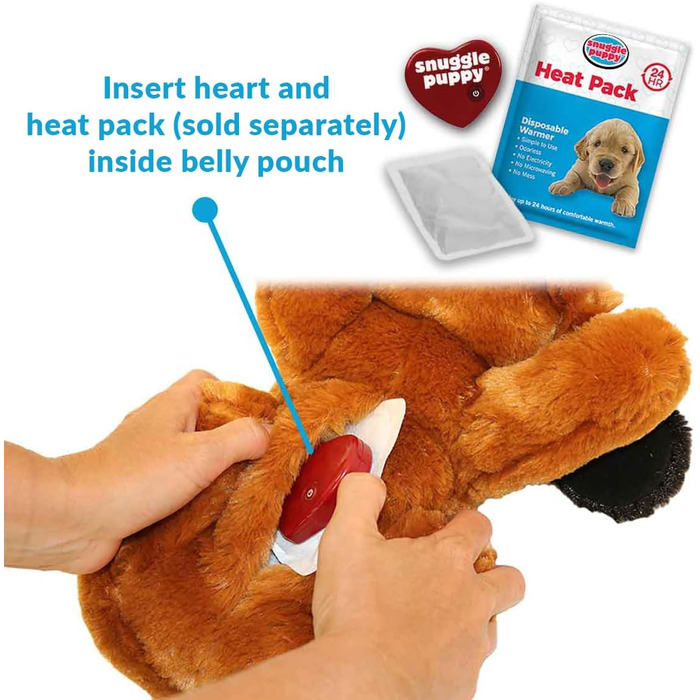 Інтерактивна іграшка для цуценят SmartPetLove Snuggle Puppy Junior із імітацією серцебиття, заспокійлива м'яка іграшка для сну (золота)