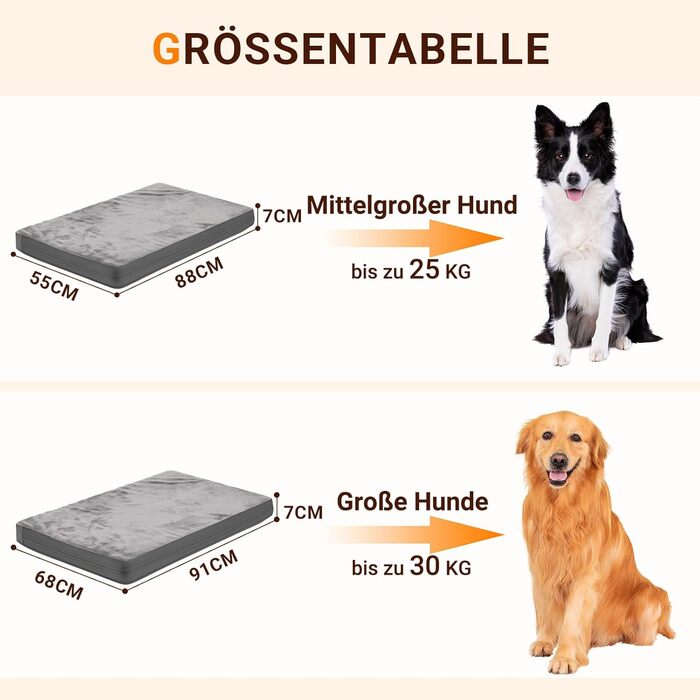 Ортопедичний лежак для собак Grosse Hundesofa: м'який та зручний, еліптичний, водонепроникний, антиковзкий, стійкий до укусів, лежанка для собак, подарунок для любителів тварин (XL-88)