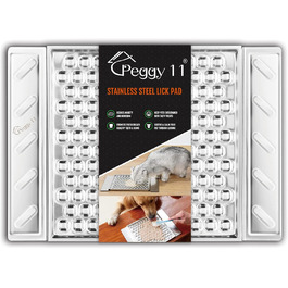 Пелюшка для котів та собак PEGGY11 з нержавіючої сталі, антиковзаюча, для повільного годування, миється в посудомийній машині, сіра