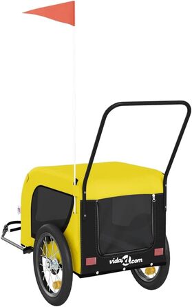 Причіп для тварин до велосипеда, жовто-чорний, Gartenmöbel, 125 x 63 x 66 см