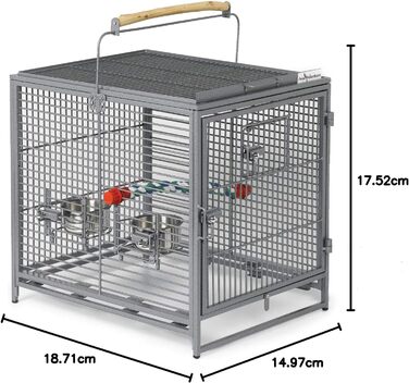 Клітка-переноска для птахів Midwest Homes for Pets Poquito, 48 x 39,5 x 60 см, з жердками та годівницями з нержавіючої сталі
