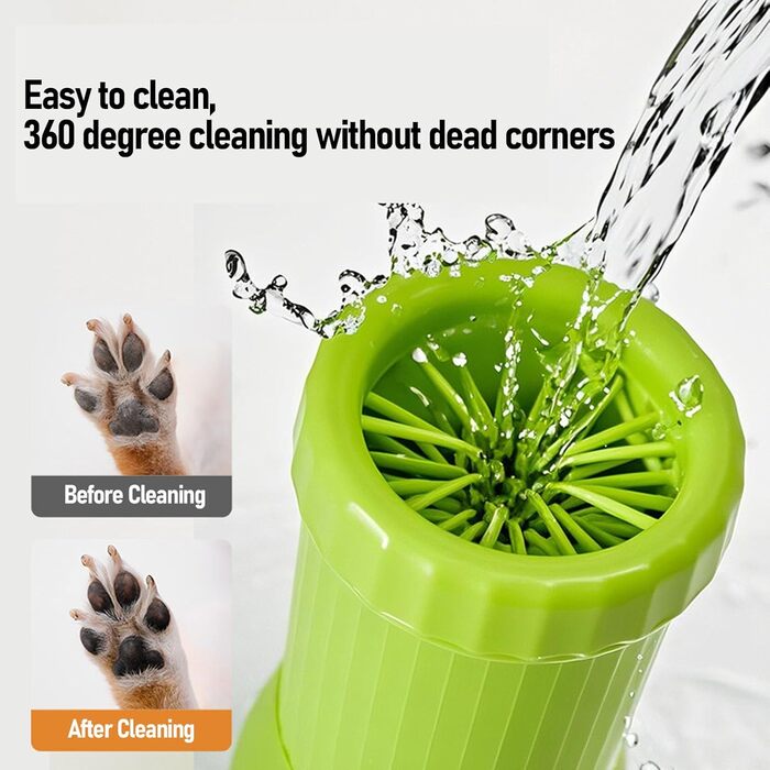 Автоматичний мийка лап для собак Oreilet, електричний пристрій для миття лап для собак і котів, портативна чаша для чищення лап для маленьких та середніх тварин (зелений)