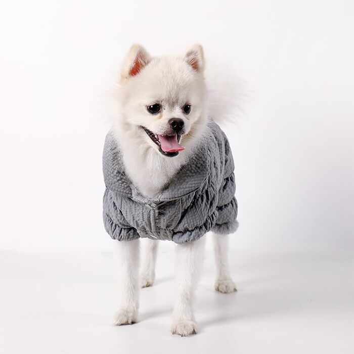 Водонепроникна куртка для собак Kukaster - тепла зимова жилетка для маленьких та середніх собак, сірий колір, S