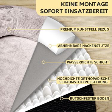 Крісло-ліжко для собак великих порід та людей, 180x114x35,6 см, з штучним хутром, ковдрою та подушкою, FURRYFECTION