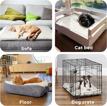 М'яке ліжко для котів, 60x45 см, плюшеве, для собак та котів, 2-в-1, ліжко-подушка, ліжко-ковдра, гніздо, ліжко (M:61x51 см)