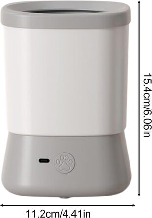 Очищувач лап для собак Patifirst - мийка для лап тварин, 2 швидкості, аксесуар для догляду з бризкозахистом, для щоденного використання, подорожей, активного відпочинку, купання після прогулянки (сірий)