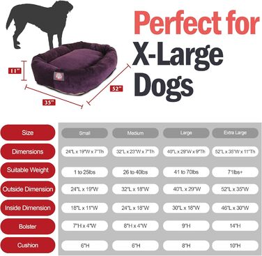 Ліжко для собак Majestic Pet Villa Collection, 132,1 см, баклажан, мікрофібра, кругле, преміум-якість