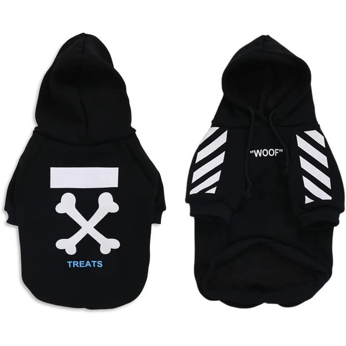 Теплий зимовий одяг для собак, чорний, розмір XXL: Худі, куртка для маленьких порід (Шнауцер, Коргі, Французький бульдог, Тедді)
