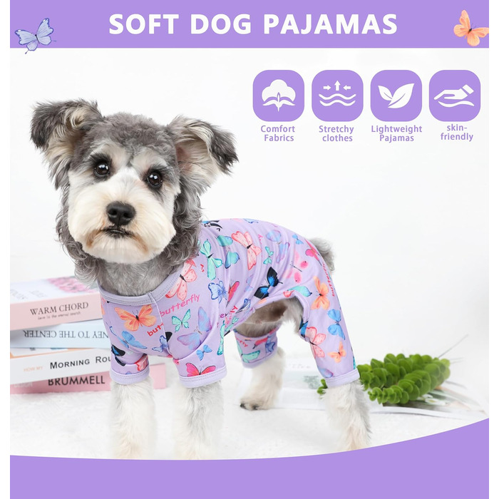 Піжама для собак: теплий та милий комплект для дівчаток та хлопчиків, розмір M, колір фіолетовий