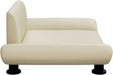 Крісло-ліжко для собак та котів, штучна шкіра, водовідштовхувальне, 70x45x28 см, кремове