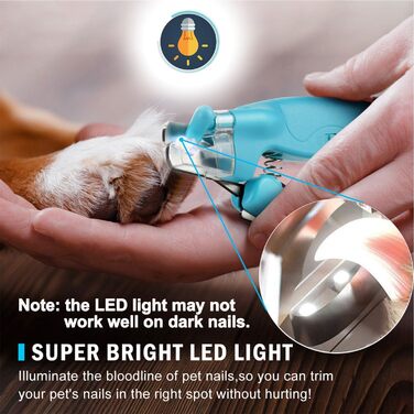 Професійний триммер для догляду за кігтями домашніх тварин з LED-підсвічуванням (для собак та котів)