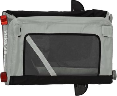 Причіп для велосипеда Gecheer для собак, транспортер для собак з відбивачами та прапором, зручний дизайн, зелено-чорне оксфордське полотно та метал, зелений (63 x 123 x 66 см, сірий)