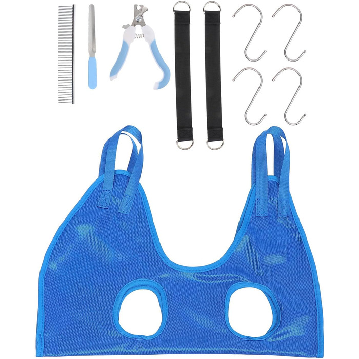 Набір для догляду за тваринами з гамаком: догляд за кігтями та шерстю. Підходить для котів та собак. Легка збірка та практичний дизайн.