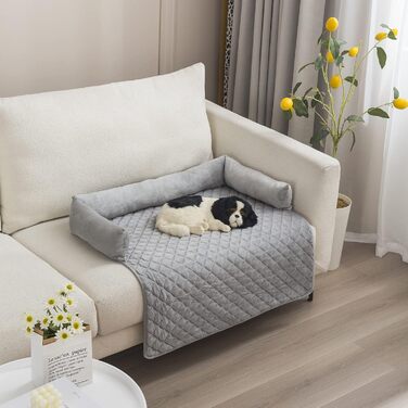 М'яке ліжко-матрац для собак та котів з велюру, 90x90 см, сірий