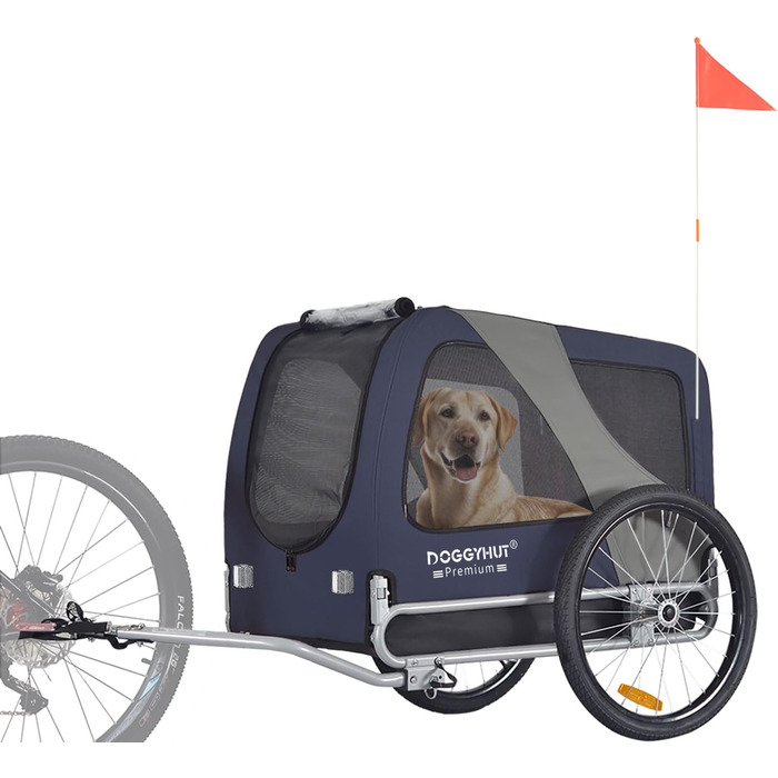 DOGGYHUT® Преміум великий велопричіп для собак об'ємом 270 літрів, синій
