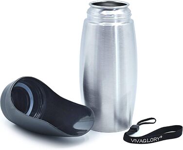 Фляга для води для собак VIVAGLORY Pawhike, 750 мл, нержавіюча сталь, портативна