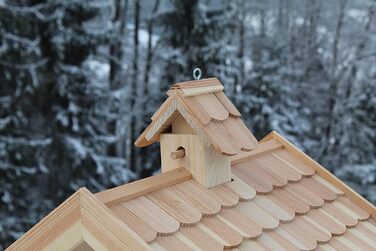 Дерев'яний годівничка для птахів з модрини з дранкою, Vogelhaus Lärchenholz V87