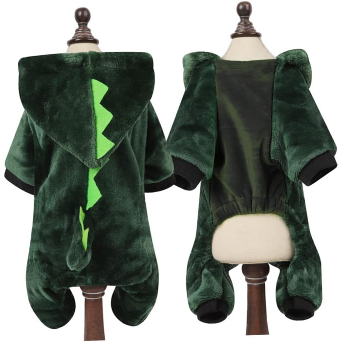 Костюм для собак - динозавр (3 шт.) FRCOLOR, теплий матеріал, для фотосесій та свят