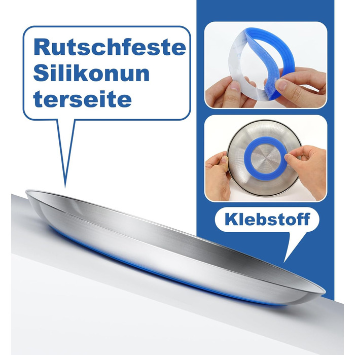 Набори мисок для котів проти заплутування вусів, нержавіюча сталь, 17 см, 4 шт. (2 шт. блакитні)