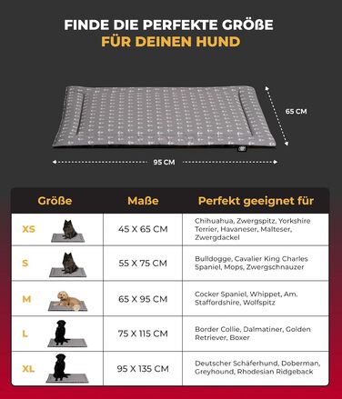 Літня подушка для собак HS-Hundebett® з бавовни з наповнювачем та антиковзаючою основою XS – М'яка подушка для собак на літо – Пральна та довговічна – Легка літня подушка для собак – Виготовлено в Німеччині (Сірий Якір, 40x60 см)