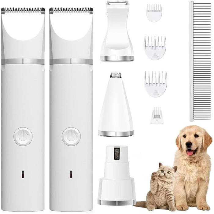 Мультитрим Про від Dr Pfoten: тиха професійна машинка для стрижки собак 4-в-1, 2 шт.