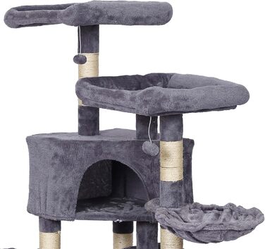 Дряпка для котів Wiltec сірого кольору з мотивом лапок 145 см: дряпка, платформа, будиночок, гамак, кліматичний комплекс для котів