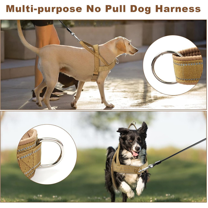 Шлейка для собак, антинатяжна, світловідбиваюча, для середніх та великих собак, регульована, м'яка, дихаюча, для прогулянок та бігу (L), Style1-L