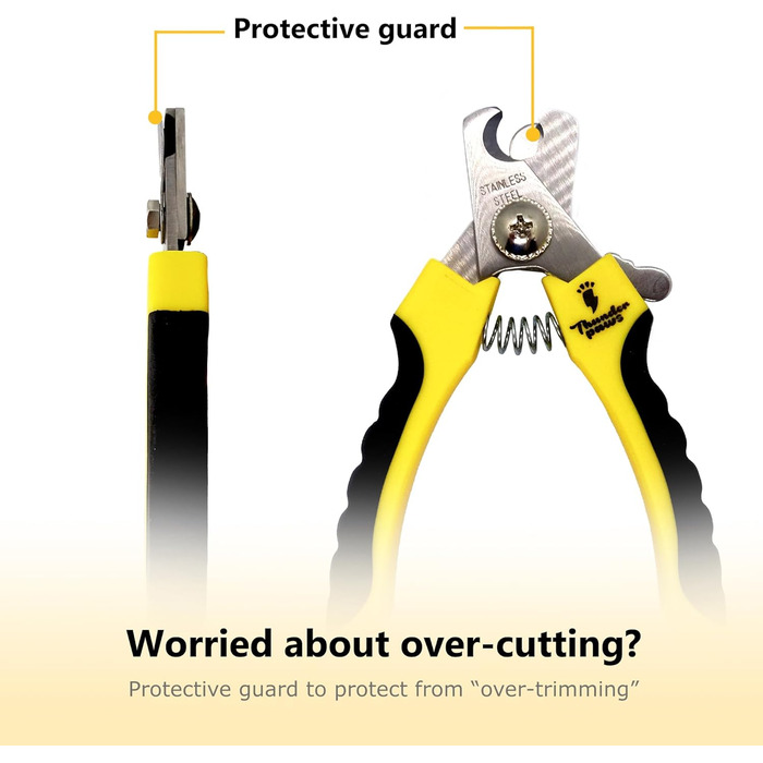 Професійна кусачка для обрізання кігтів собак Thunderpaws з захистом, блокуванням та пилочкою (середній-великий, зелений). Середній-великий, зелений (малий-середній, жовтий)