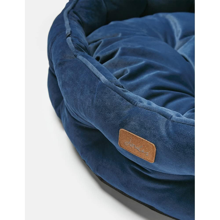 Ліжко для собак Roewood x Joule Chesterfield, невелике, розкішне, з антиковзким дном, додатковою підкладкою та підтримкою, дизайн у стилі Chesterfield, зручне місце для відпочинку (темно-синій, 70x70x27 см)