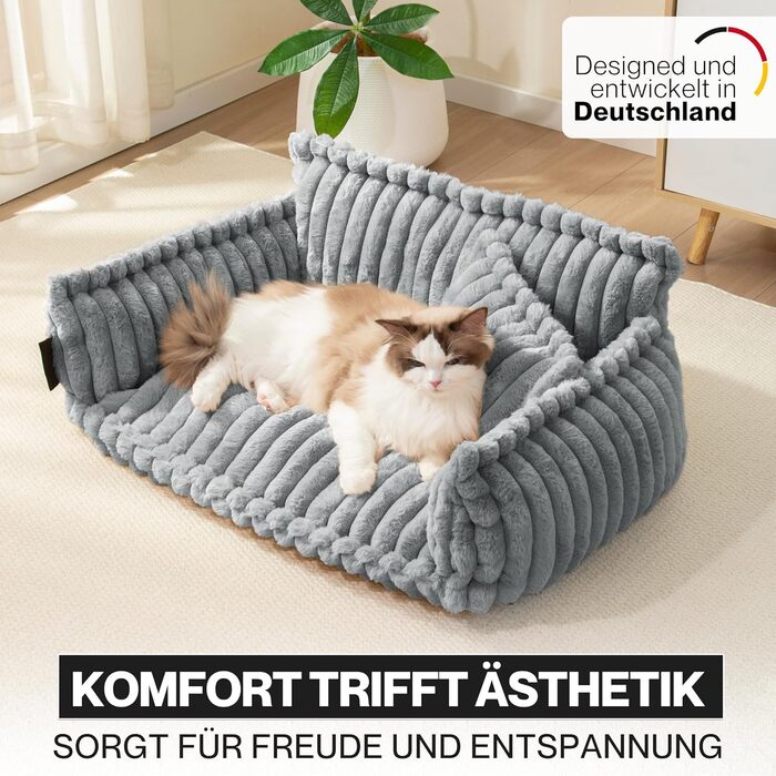 Диван для домашніх тварин Noviclass® Chaffar: ортопедичний, сучасний дизайн, матеріал - cord, розмір M (80см)