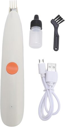 Бездротовий тример для собак з підсвічуванням, 2 швидкості, регульований, для грумінгу навколо очей, вух та мордочки (сіро-білий)