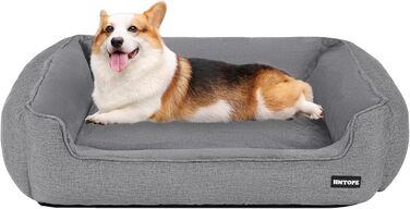 Крісло-ліжко для собак, ліжко для собак, подушка для собак, корзина для собак. Знімне та пральне, світло-сірий колір, 90 x 75 x 25 см